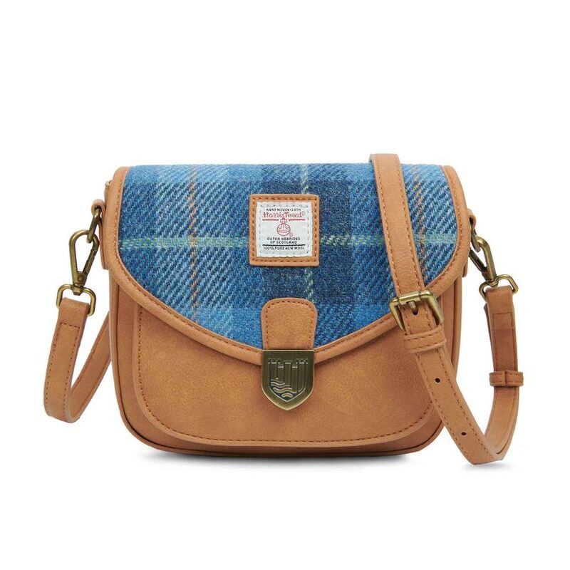 Ladies Harris Tweed Tartan Saddle Shoulder Bag- Mini