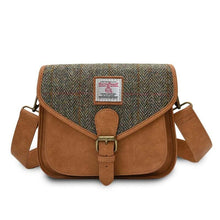 Load image into Gallery viewer, Harris Tweed Tartan Saddle Shoulder Bag- Medium
