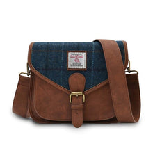 Load image into Gallery viewer, Harris Tweed Tartan Saddle Shoulder Bag- Medium
