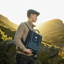 Load image into Gallery viewer, Harris Tweed &amp; Leather Laptop Backpack
