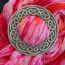 Load image into Gallery viewer, Celtic Knot Handmade Pewter Scarf Ring
