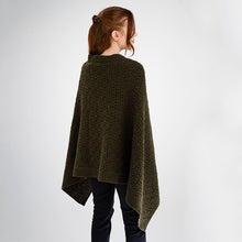 Load image into Gallery viewer, Ladies Lambswool Aran Button-Up Poncho
