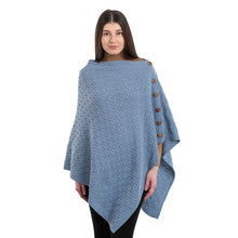 Load image into Gallery viewer, Ladies Lambswool Aran Button-Up Poncho
