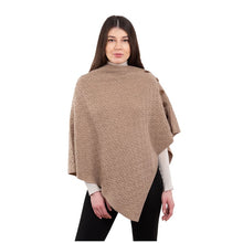 Load image into Gallery viewer, Ladies Lambswool Aran Button-Up Poncho
