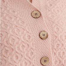 Load image into Gallery viewer, Ladies Lambswool Aran Button-Up Poncho
