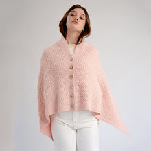 Load image into Gallery viewer, Ladies Lambswool Aran Button-Up Poncho
