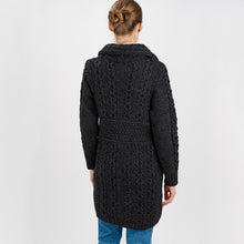 Load image into Gallery viewer, Merino Double Collar Aran Cardigan with Zipper for Ladies
