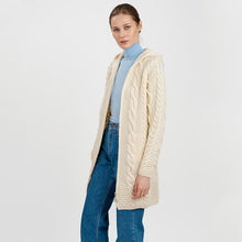 Load image into Gallery viewer, Women&#39;s Zipper Irish Cardigan with Hood
