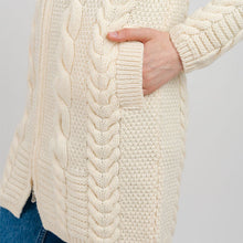 Load image into Gallery viewer, Women&#39;s Zipper Irish Cardigan with Hood
