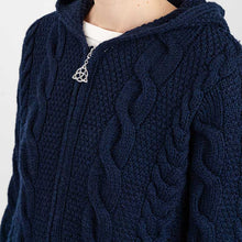 Load image into Gallery viewer, Women&#39;s Zipper Irish Cardigan with Hood
