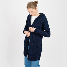 Load image into Gallery viewer, Women&#39;s Zipper Irish Cardigan with Hood
