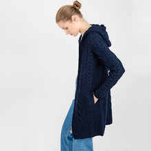 Load image into Gallery viewer, Women&#39;s Zipper Irish Cardigan with Hood
