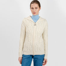 Load image into Gallery viewer, Aran Merino Zip Cardigan for Ladies
