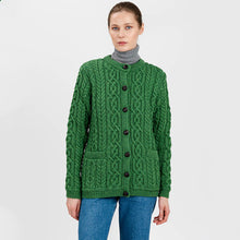 Load image into Gallery viewer, Ladies Traditional Aran Wool Cardigan
