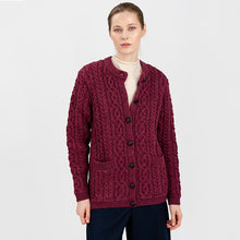 Load image into Gallery viewer, Ladies Traditional Aran Wool Cardigan
