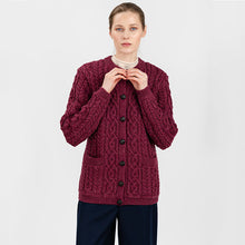 Load image into Gallery viewer, Ladies Traditional Aran Wool Cardigan
