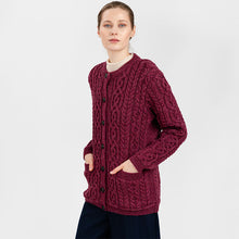 Load image into Gallery viewer, Ladies Traditional Aran Wool Cardigan
