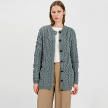 Load image into Gallery viewer, Ladies Traditional Aran Wool Cardigan
