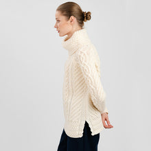 Load image into Gallery viewer, Traditional Ladies Funnel Neck Aran Sweater
