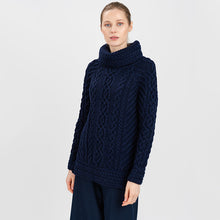 Load image into Gallery viewer, Traditional Ladies Funnel Neck Aran Sweater
