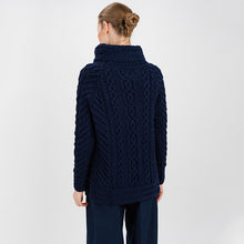 Load image into Gallery viewer, Traditional Ladies Funnel Neck Aran Sweater
