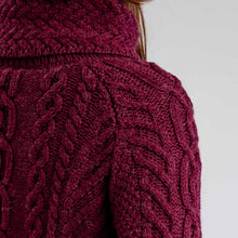 Load image into Gallery viewer, Traditional Ladies Funnel Neck Aran Sweater
