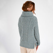 Load image into Gallery viewer, Traditional Ladies Funnel Neck Aran Sweater
