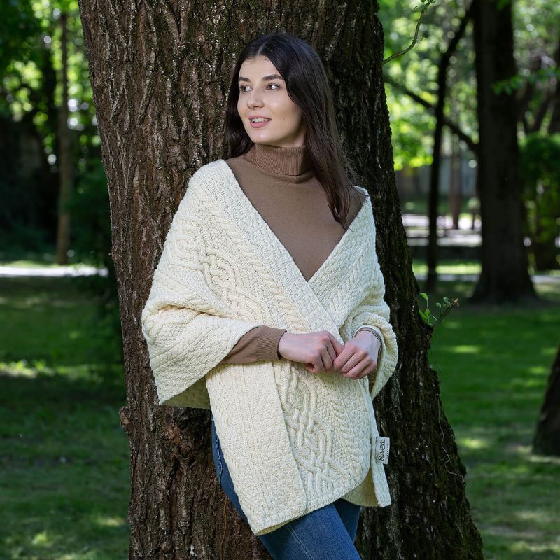 Irish Wool Knit Shawl