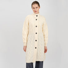 Load image into Gallery viewer, Long Ladies Irish Wool Aran Jacket
