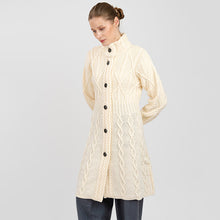 Load image into Gallery viewer, Long Ladies Irish Wool Aran Jacket
