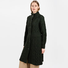 Load image into Gallery viewer, Long Ladies Irish Wool Aran Jacket
