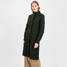 Load image into Gallery viewer, Long Ladies Irish Wool Aran Jacket
