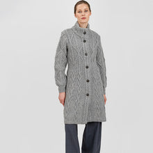 Load image into Gallery viewer, Long Ladies Irish Wool Aran Jacket
