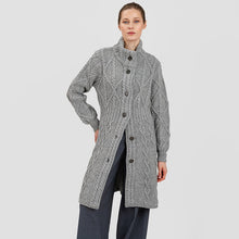 Load image into Gallery viewer, Long Ladies Irish Wool Aran Jacket
