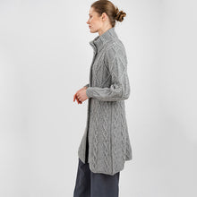 Load image into Gallery viewer, Long Ladies Irish Wool Aran Jacket
