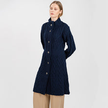 Load image into Gallery viewer, Long Ladies Irish Wool Aran Jacket
