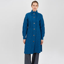 Load image into Gallery viewer, Long Ladies Irish Wool Aran Jacket

