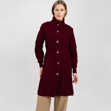 Load image into Gallery viewer, Long Ladies Irish Wool Aran Jacket
