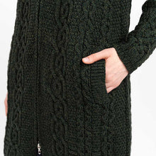 Load image into Gallery viewer, Irish Aran Cable Hooded Cardigan with Zip for Women
