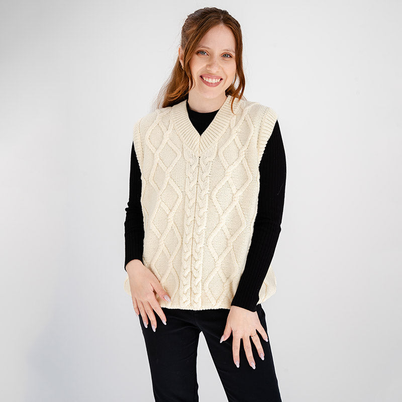 Irish V Neck Sleeveless Sweater Vest