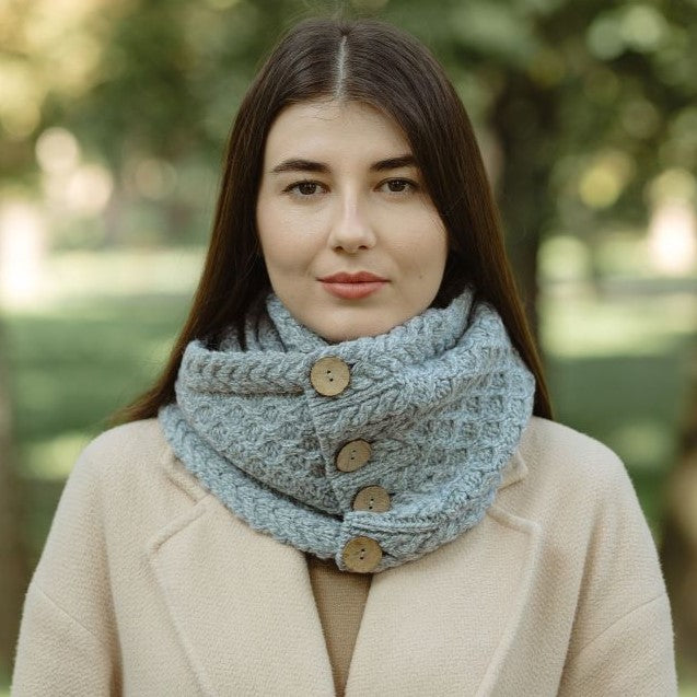 Irish Snood Scarf with Buttons
