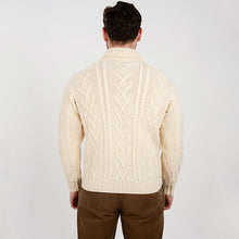 Load image into Gallery viewer, Merino Wool Shawl Neck Button Irish Sweater for Men
