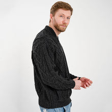 Load image into Gallery viewer, Merino Wool Shawl Neck Button Irish Sweater for Men
