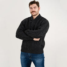 Load image into Gallery viewer, Merino Wool Shawl Neck Button Irish Sweater for Men
