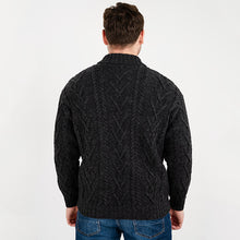 Load image into Gallery viewer, Merino Wool Shawl Neck Button Irish Sweater for Men
