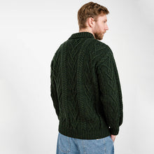 Load image into Gallery viewer, Merino Wool Shawl Neck Button Irish Sweater for Men
