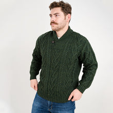 Load image into Gallery viewer, Merino Wool Shawl Neck Button Irish Sweater for Men
