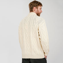 Load image into Gallery viewer, Men&#39;s Merino Knit Aran Zip Cardigan
