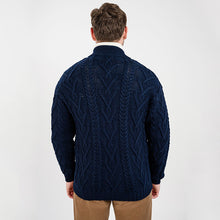 Load image into Gallery viewer, Men&#39;s Merino Knit Aran Zip Cardigan
