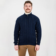 Load image into Gallery viewer, Men&#39;s Merino Knit Aran Zip Cardigan
